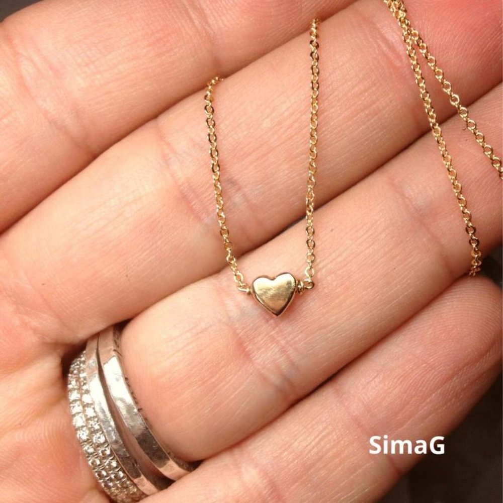 Tiny Gold Heart Necklace